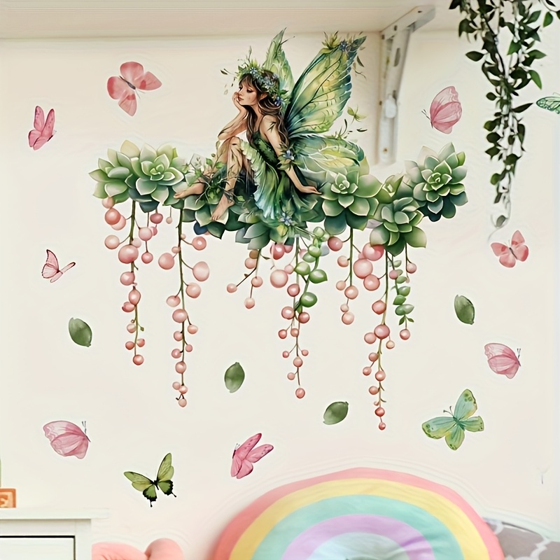 Exquisite Elegant Fairy Wall Stickers, Self-adhesive Pvc Decals For Living Room, Hallway, Bedroom, Dining Room & Study – Removable Decorative Art