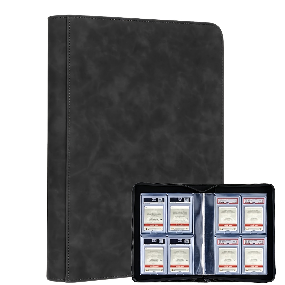 TEMU Raccoglitore per Carte Gradate Tasche, Caricamento per Album Porta Slab PSA, Raccoglitore per la Conservazione di Carte Gradate, Raccoglitore