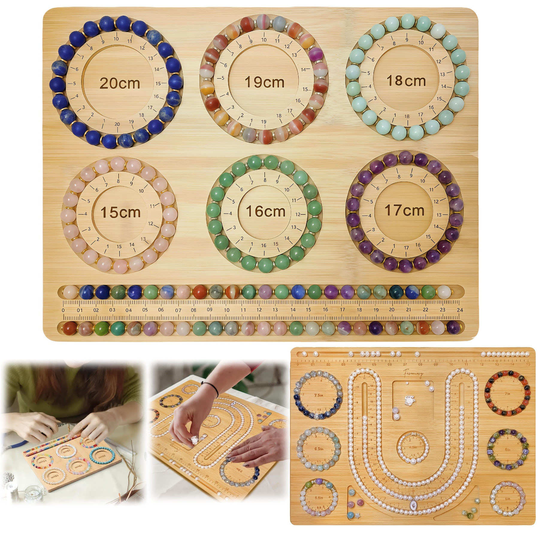 TEMU Bead Board - A -yourself Tool For Jewelry, Featuring And Inch Measurements, A Lightweight Crafting Tray For Accurate Bracelet Design And Handmade Projects