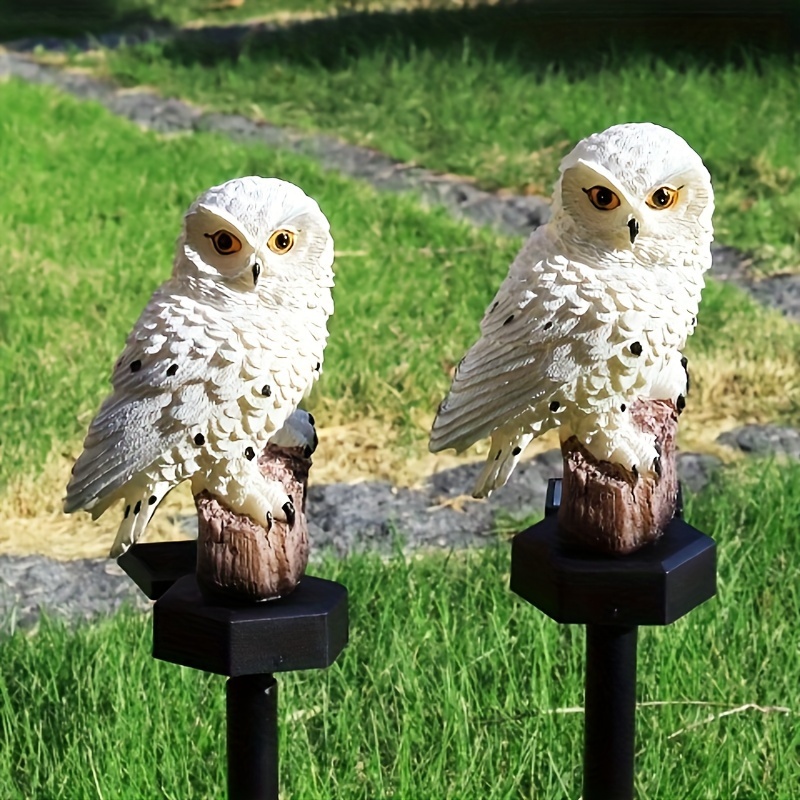 

2pcs Resin Owl Solar Powered Landscape Light, Energy-, Automatic Led Yard Decorative Lighting For Outdoor Pathway, Garden, Patio, And Lawn Decoration - , Long-, And