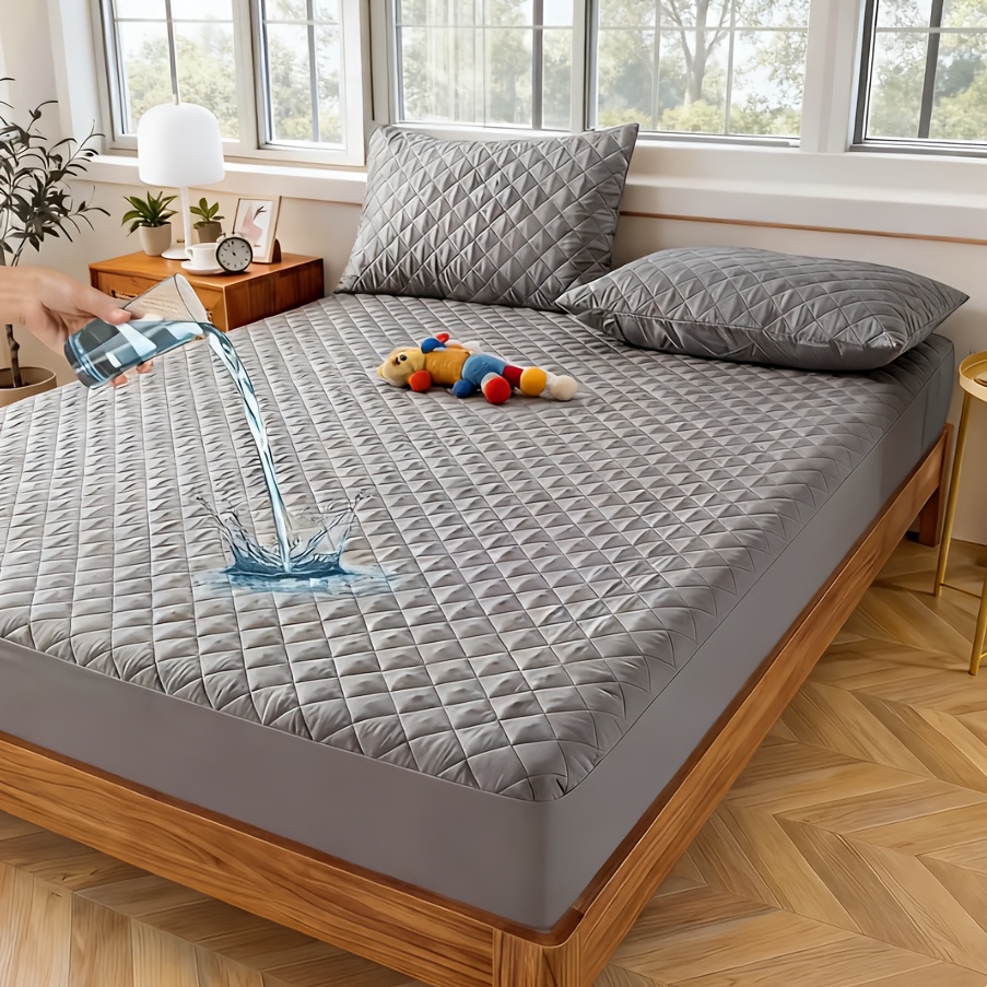 E-shop Ein 1-teiliger wasserdichter Matratzenschoner, maschinenwaschbar, mit einem gesteppten, einfarbigen Design mit tiefen (weich und bequem). Kann