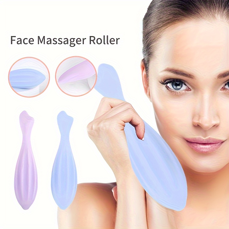 Rodillo masajeador facial para estiramiento facial, reduce la hinchazón,  estiramiento de la piel y producción de colágeno, toxinas claras