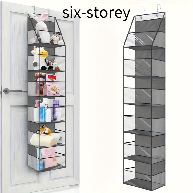 

Over-the- Hanging Organizer 4/6 Shelves - 25 Lb Clear For Closet, , Bathroom - Steel , Mounting