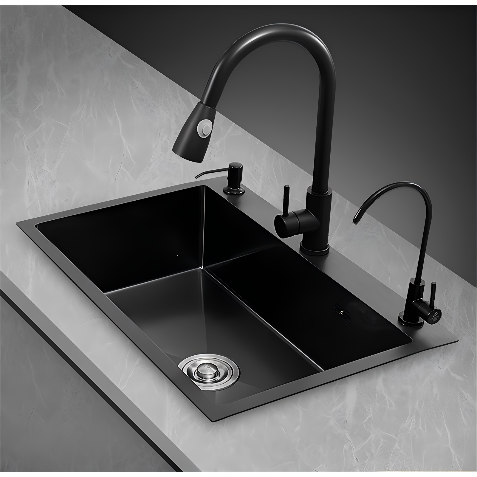 5545x   gun grey stainless steel single bowl