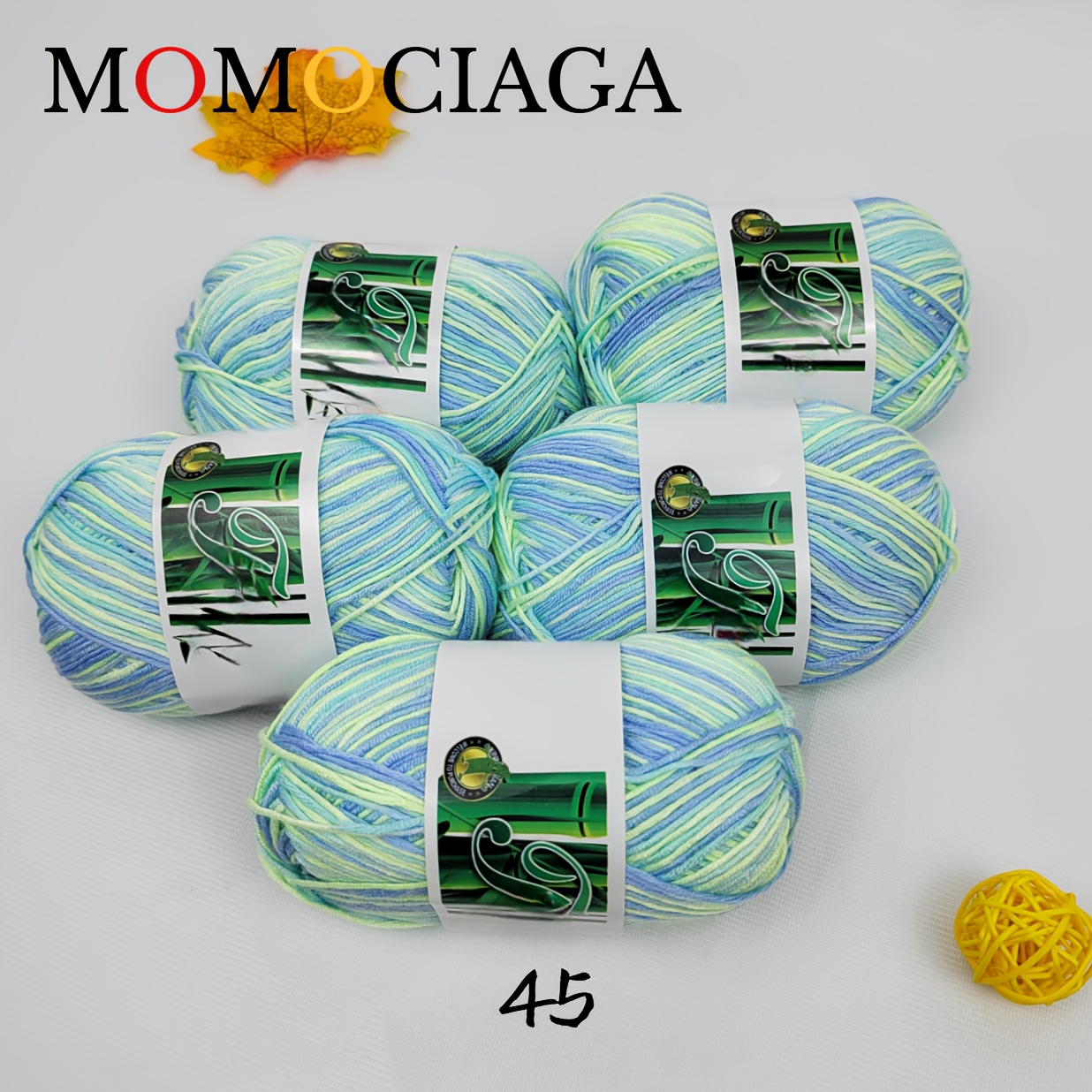 Image of 5pcs Bamboo Cotton Blend Gradient Color Yarn 30% Cotton 70% Bamboo Fiber, Comfortable Breathable Suitable For Knitting And Crocheting Spring And Summer Skirts Children's Clothing, 250g/8.81oz