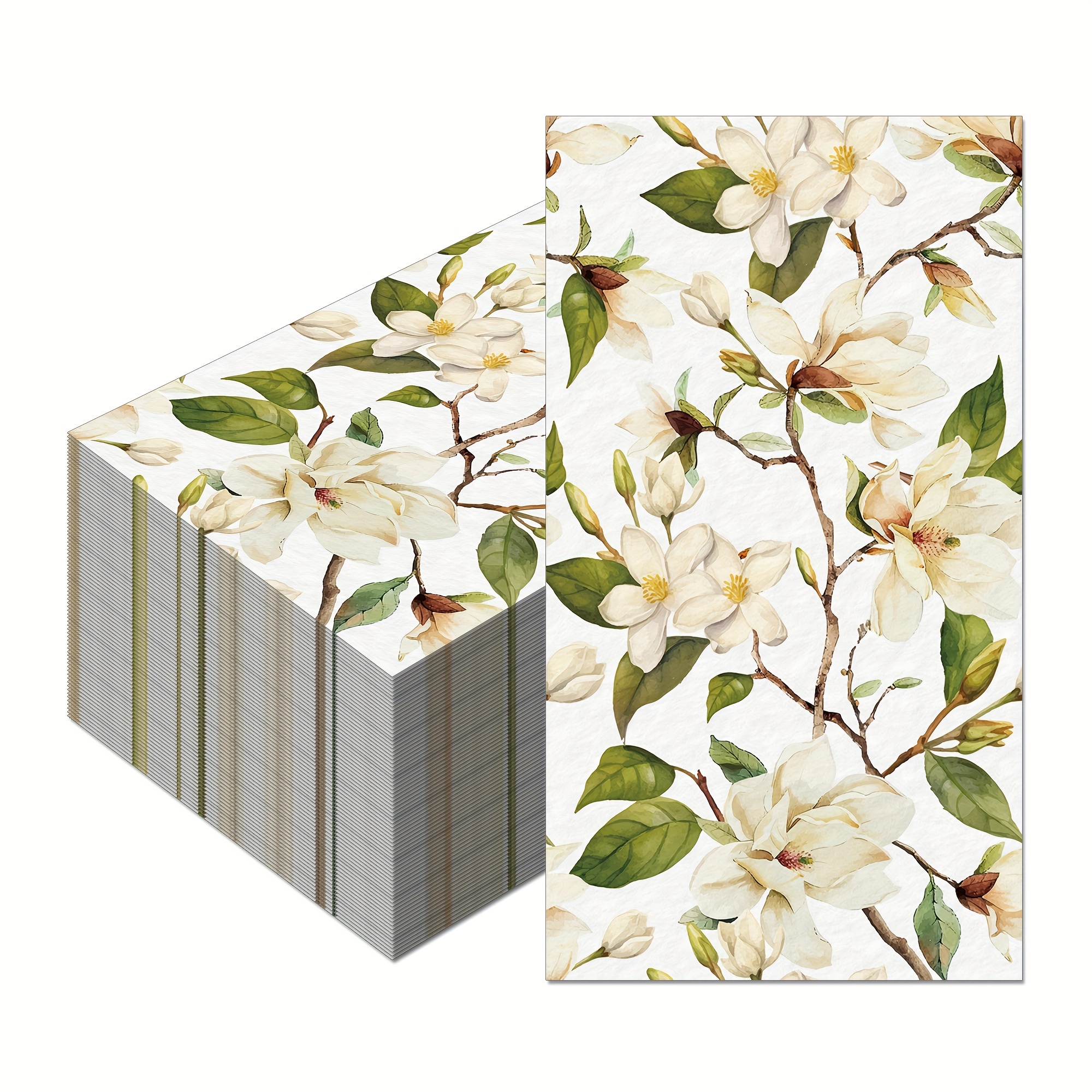 TEMU 20 pezzi di tovaglioli di carta con motivo Magnolia, tovaglioli di carta usa e getta per feste, asciugamani per bagno per forniture per feste di