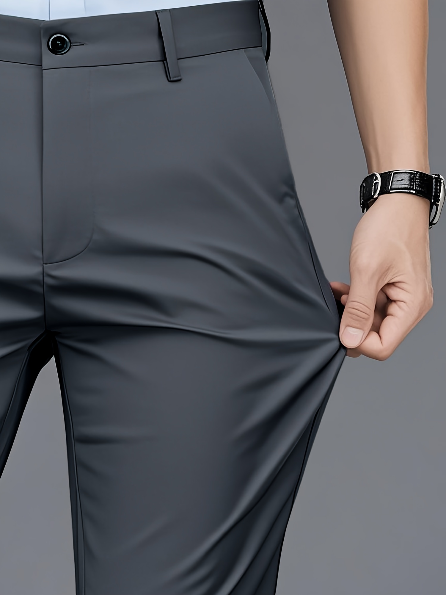 mens professional business trousers stretch wrinkle resistant and iron free formal casual loose straight leg suit pants versatile for office workers ideal gift for work wear Product details 18