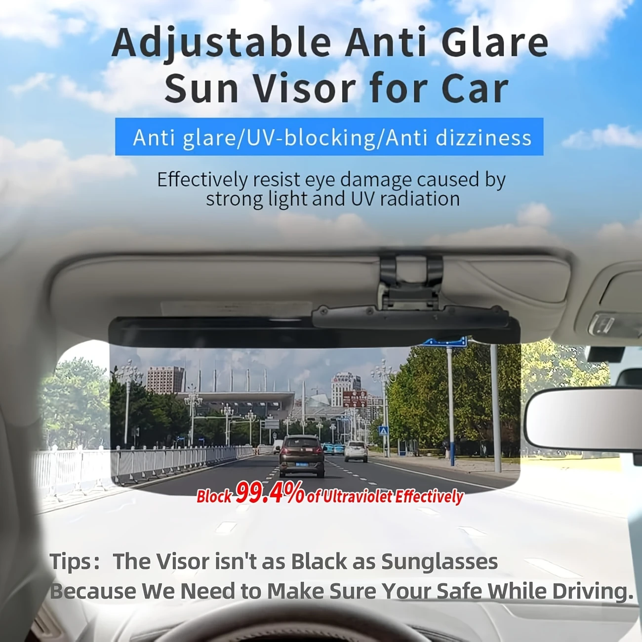 car sun visor uv400 car sun visor extension universal anti glare polarized visor extender protects against glare ultraviolet light details 2