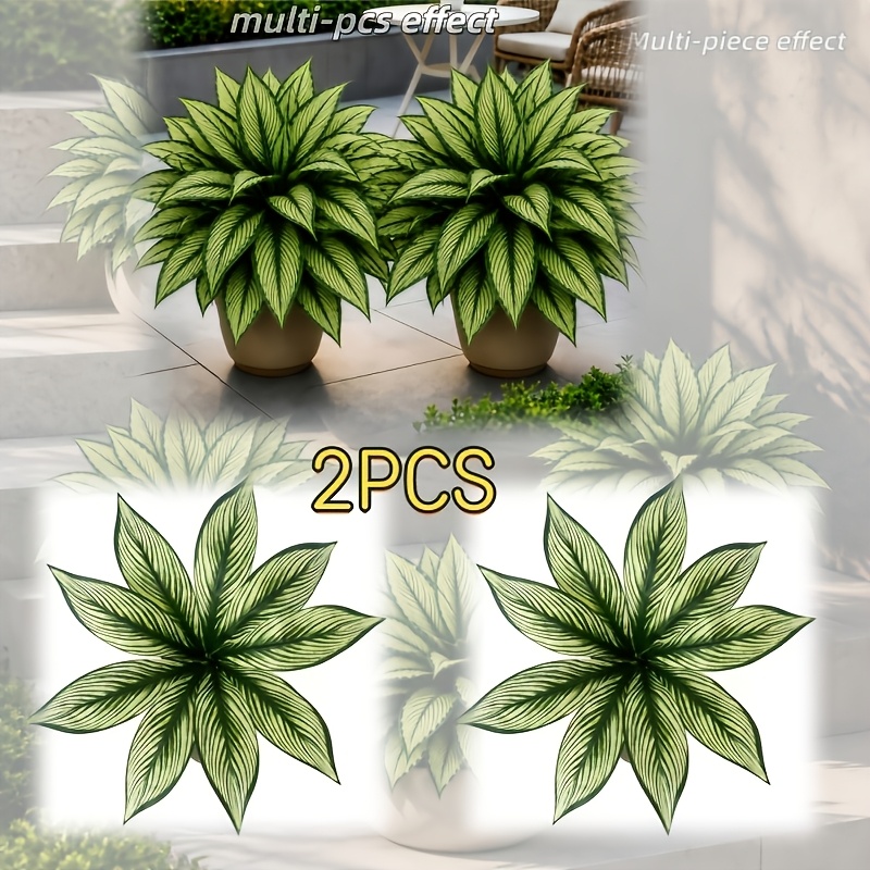 TEMU 2pcs Of Artificial Silvery-thread Foliage Plants, Large Clusters Of Decorative Artificial Grass. The Leaves Are Wide And Full, With Clear And