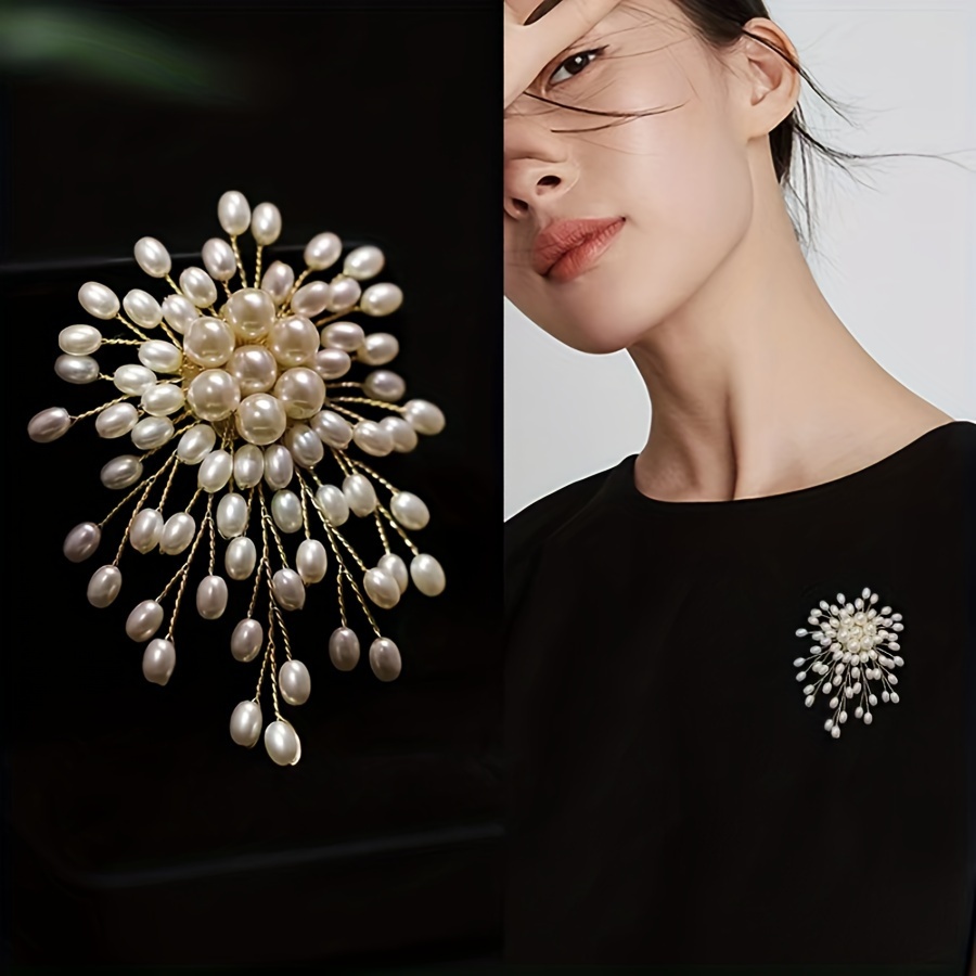 elegant floral resin brooch pin chic suit accessory with premium gift box   statement piece for her details 0