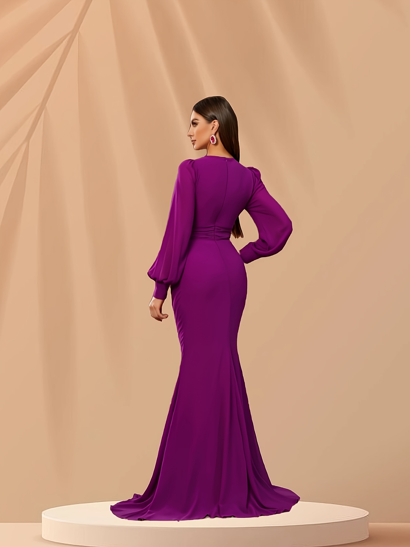 knee length dresses for ladies Isabella Long Sleeve Wrap Dress main image 1