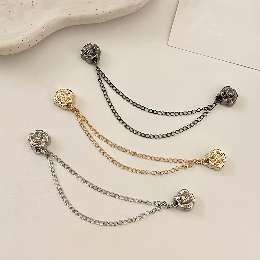 3-pack T-shirt Shortening Tool, Clothing Adjustment , Tightening Button, Pants Hem Fixing Button, Waist Tightening Button, Camellia Style
