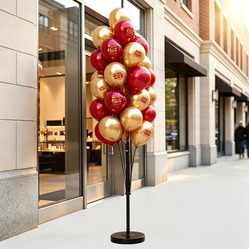 TEMU 1 Set schwarzer Ballonturm-Ständer-Kit, höhenverstellbarer Ballonsäulen-Displayständer, inklusive wasserbefüllbarem beschwerbarem Sockel,
