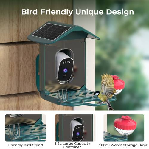 item picture a christmas surprise for bird lovers powered bird feeder monitor ai powered recognition of 500 birds full hd human detection alarm ipx6 protection design and a for your yard