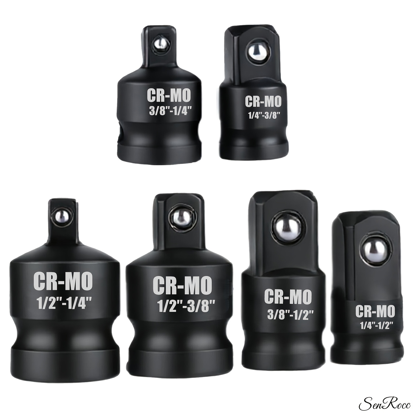 E-shop Schlagnietadapter Reduzierungsset 6-teilig/Set 1/2 3/8 1/4 Zoll zur Verwendung von Schlagschraubenschlüsseln, Bohrmaschinen im Auto- und