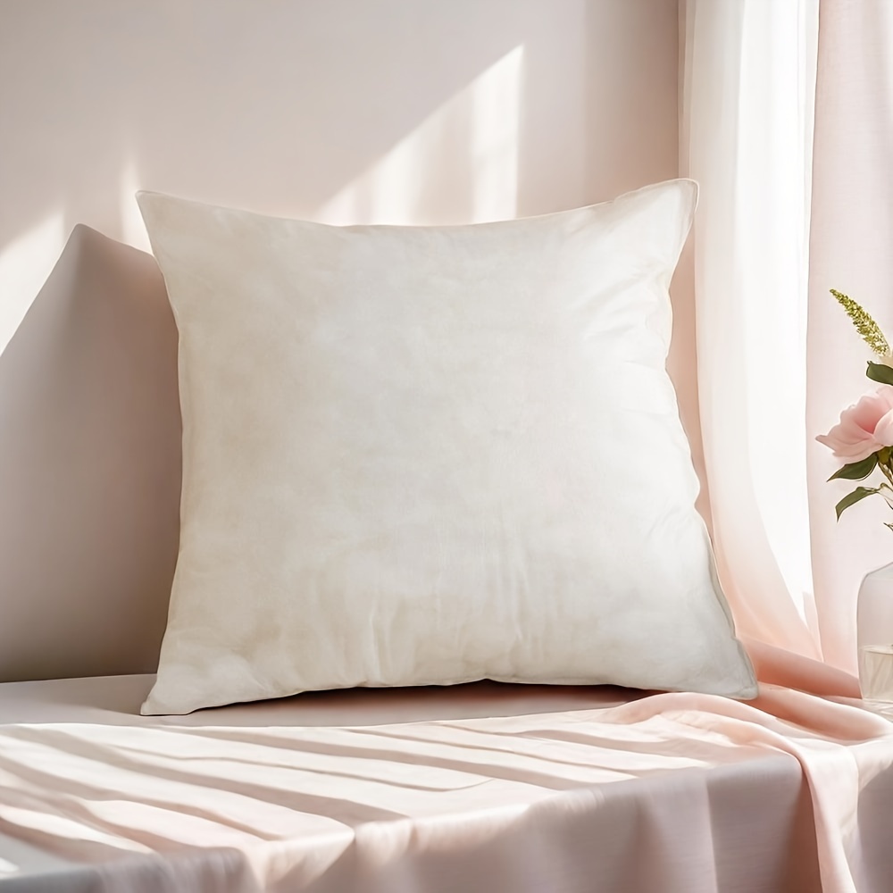 

Luxurious White Square Pillow Insert - Soft, Fluffy Cotton Fill For Sofa & Bed Decor