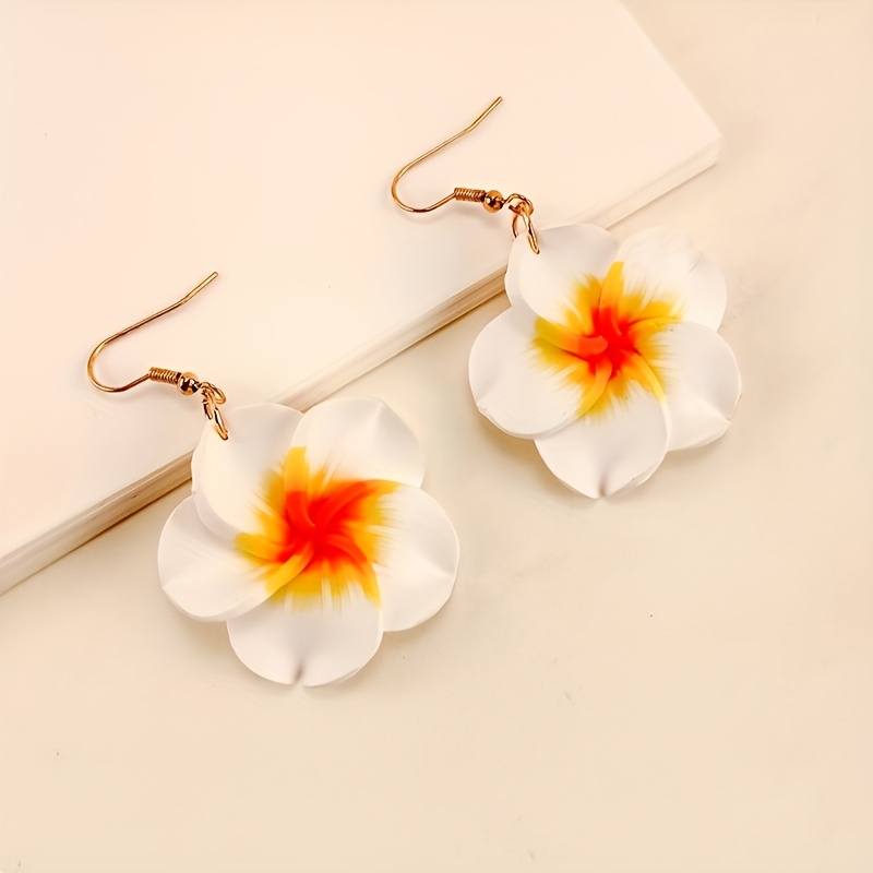 5 Pairs Sweet Clay Flower Earrings Set, Bohemian Style