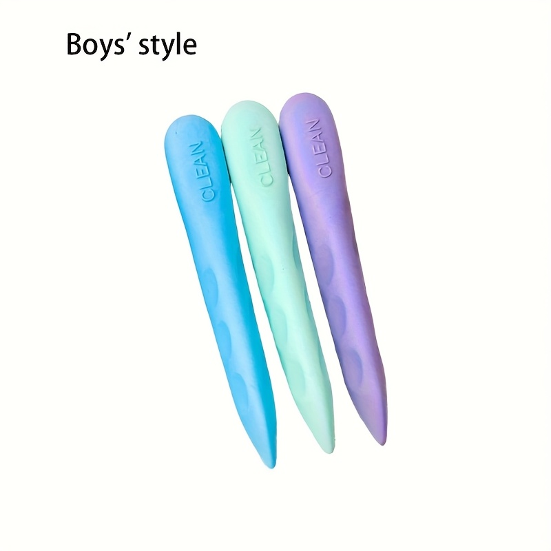 TEMU 3pcs Colorful Macaron Ergonomics Erasers Erasers Clean Eraser