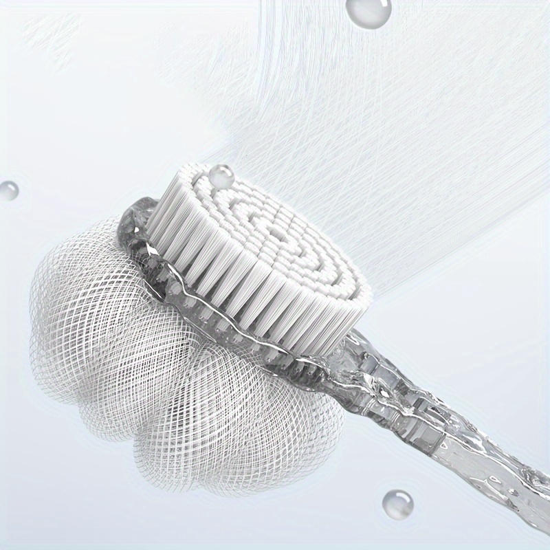   pattern bath body brush luxury long handle exfoliating back scrubber shower brush for cleaning massaging without electricity unscented battery free bathing accessory Product details 4