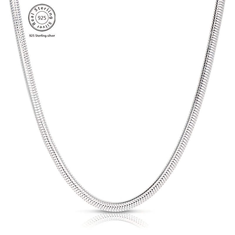 TEMU Local Warehouse, Jewelry For Women, Stylish And Simple Silvery Snake Bone Necklace Made Of 925 Sterling Silvery, Suitable For All Kinds Of