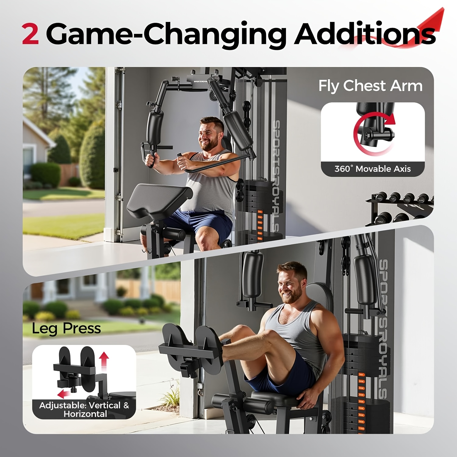 for home gym multifunctional workout station with leg press 150lbs weight stack full body workout equipment for home exercise fitness strength training suitable for fitness men women without battery Product details 4