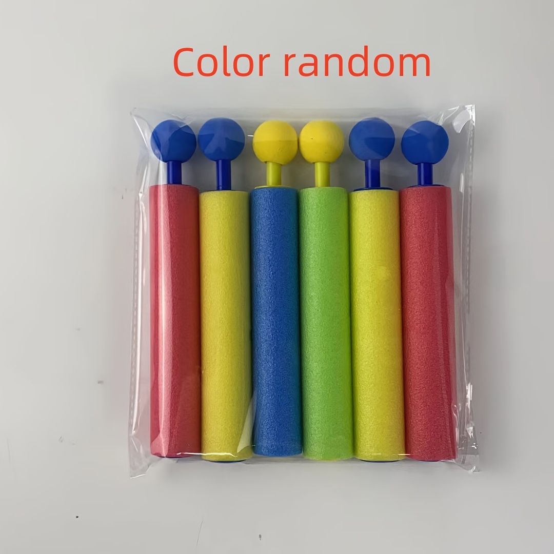 TEMU 6pcs Kids' Colorful Water Sprayers, Summer Pool Beach Outdoor Water Toys Water Water Shooters Retractable Water Guns, , Random Colors