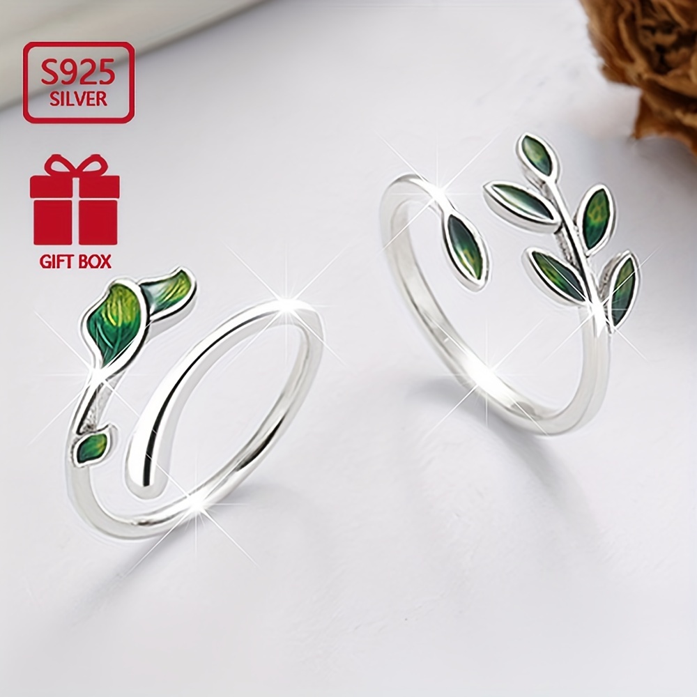 

1pc 925 Sterling Silver Wrap Ring Retro Leaf Design Suitable For Men And Women High Quality Adjustable Ring Gift For Family/ Friends/ Lover