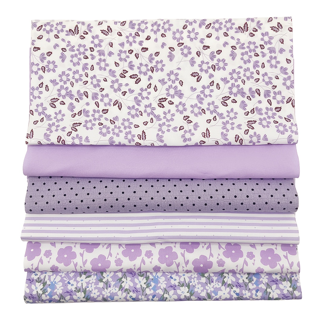 TEMU 6 Piezas de Cuadrados de Tela Floral para Costura a , DIY para Almohadas y Bolsos de Patchwork