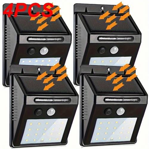 4 8 sets of outdoor solar lights solar security with motion sensors for gardens fences patios and garages
