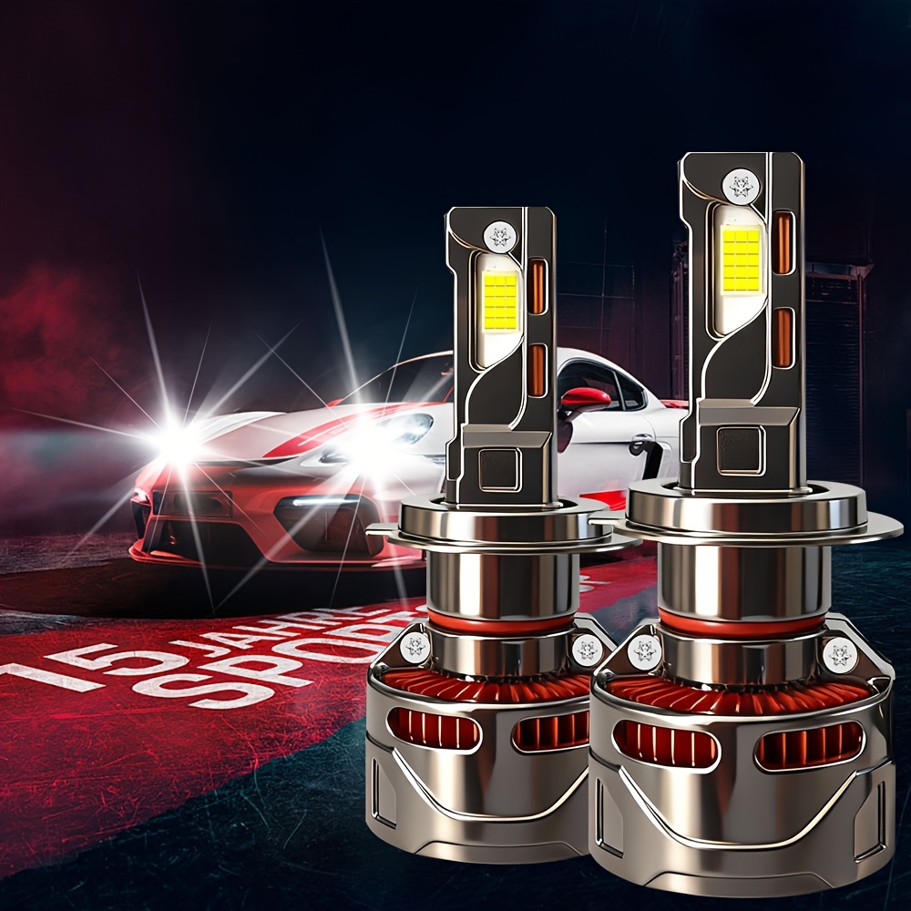 E-shop 2 Stück H4 H7 9005 9006 H11 H1 H13 LED-Scheinwerfer für Auto, Fern- Abblendlicht, 500 % Helligkeit, Superhell, Canbus Externer , 52500LM,