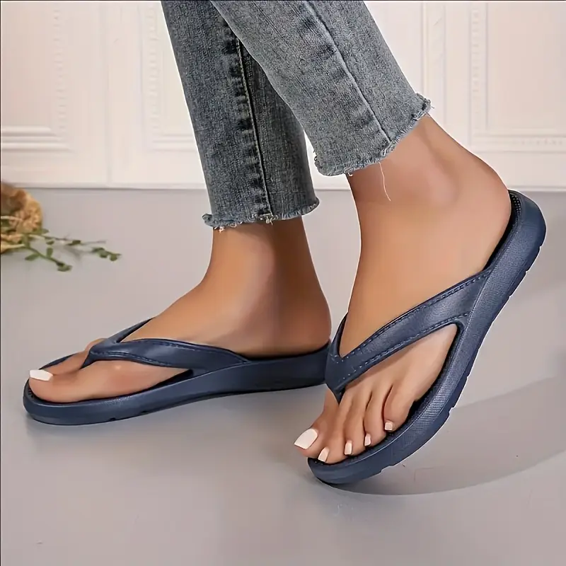 womens slide sandals slip on flat sole casual slippers for beach work daily blue white beige beach footwear plain slipon comfortable footwear Product details 4
