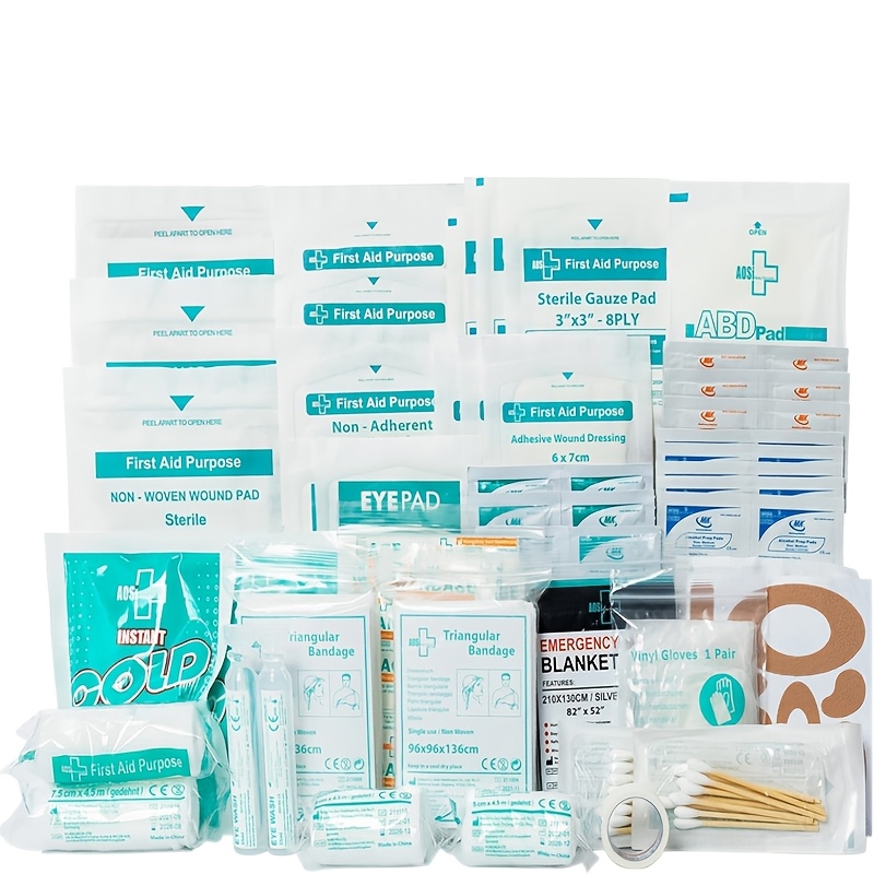 147pcs Refill Kit for First Aid Bag - Contains Instant Cold Pack, Bandages, Emergency Blanket, Moleskin Pad, Gauze - Additional Supplies for First Aid