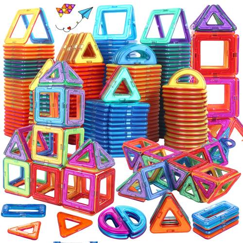 item picture pieces magnetic building blocks sturdy tile stem toys suitable for boys and girls aged 3 and above to learn through play compatible with brand building blocks set random color