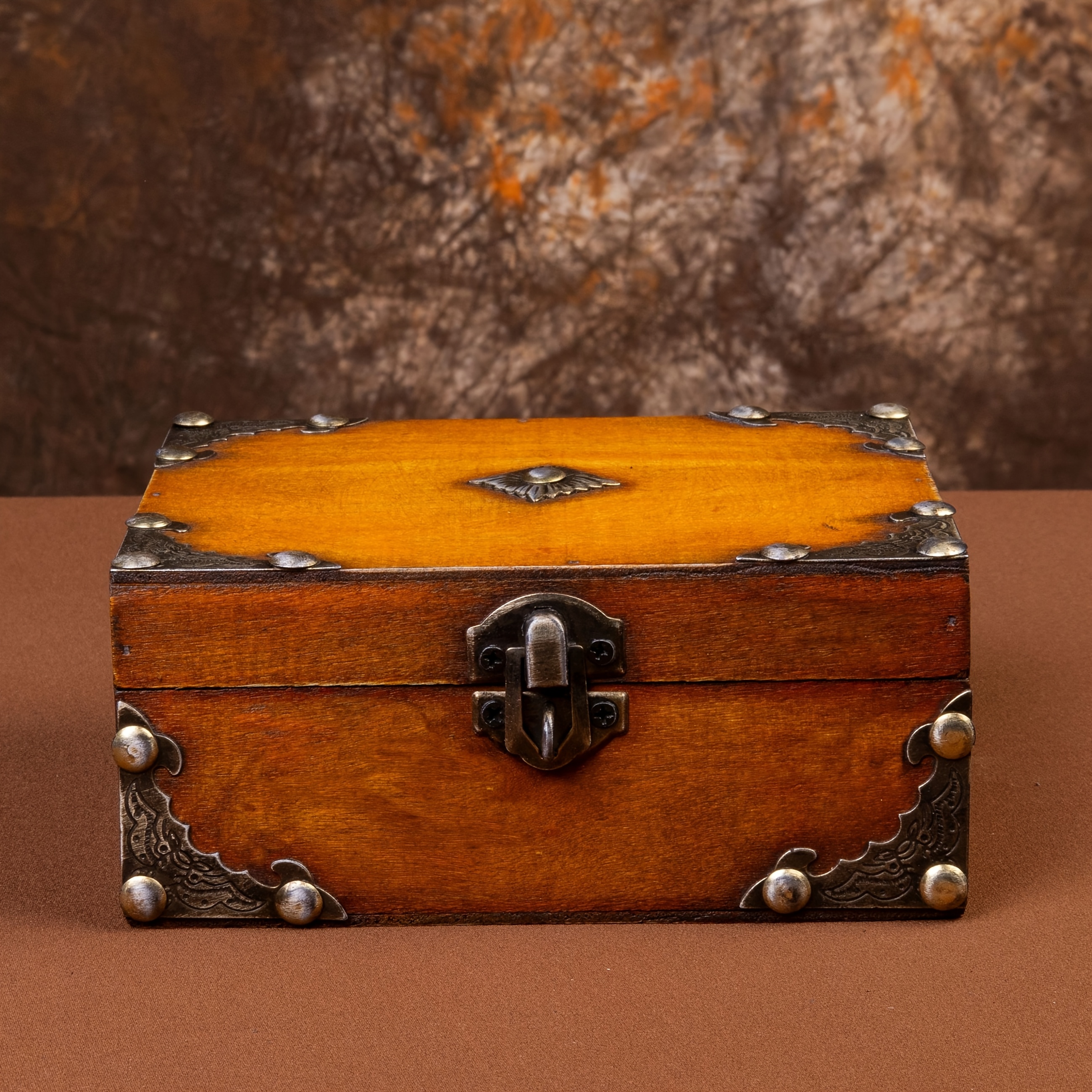 Image of Vintage - Solid Wood Chest Of Drawers - Jewelry Box With Bark, Multi-drawer Desktop Storage For Bracelets, Watches, Tarot Cards & Keepsakes - Wood Grain Retro Organizer For Home Decor (for )