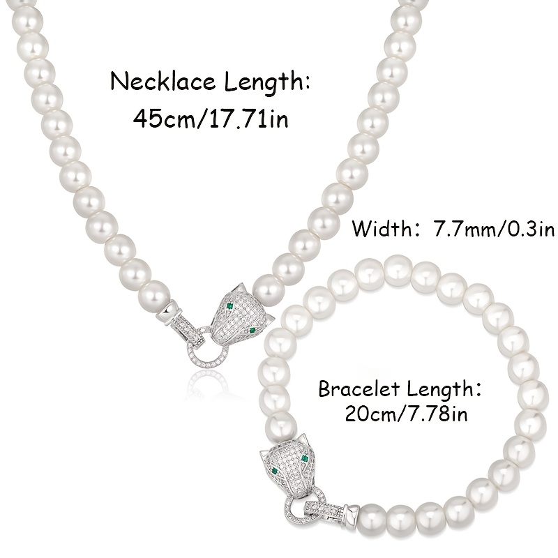 Image of Women's Jewelry Freshwater Freshwater Pearls Jewelry Set Necklace + Bracelet Elegant Temperament Charm Gift For Women Valentine's Day Gift Mother's Day Gift Holiday Gift Banquet Gift With Gift Box