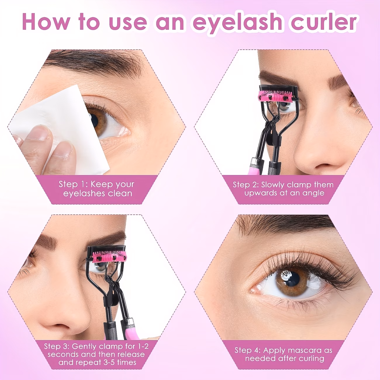 eyelash curler set with comb with eyelash curler replacement strips eyelash curler replacement comb eyebrow brush mascara brush spiral mascara brush lip brush quickly create curly lashes that are easy to carry and a holiday gift for travel Product details 3