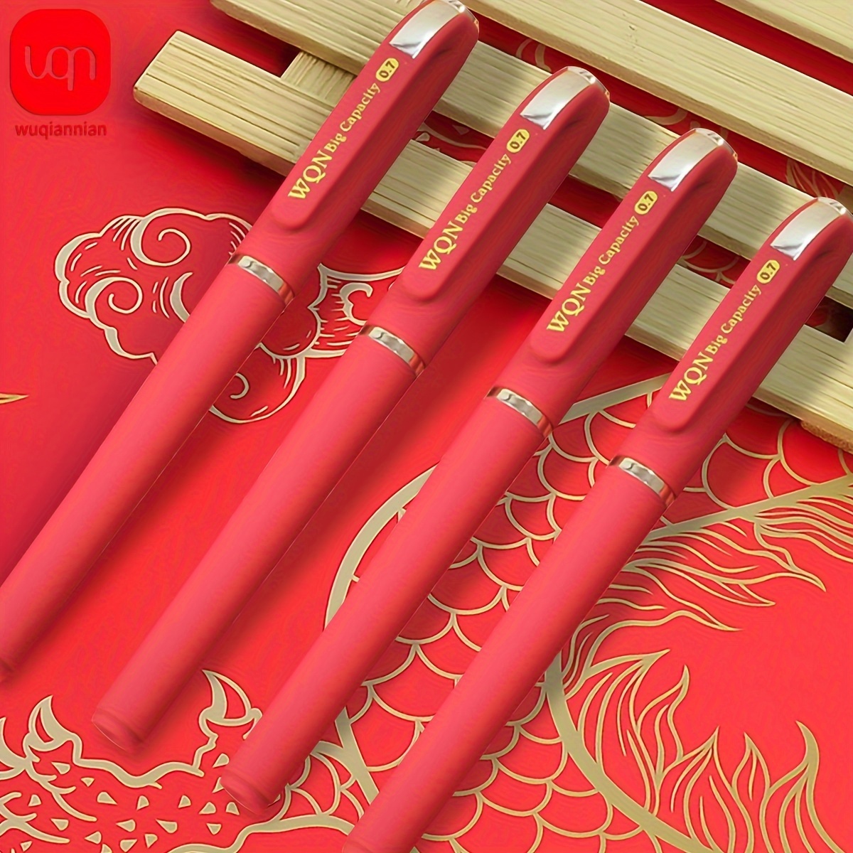 

WQN 2/5pcs stylos gel rouges, design rouge brillant , et porte-, plume épaisse de 0.7mm, grande , , les enseignants l'utilisent pour corriger les devoirs, écrire des notes et des cartes de vœux