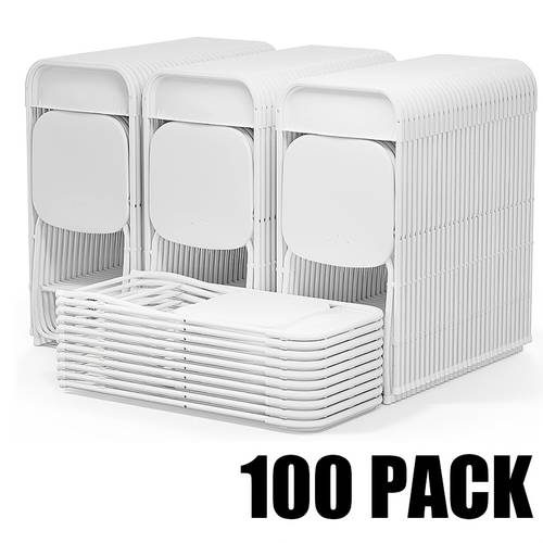 100 50 20 pack office folding chairs indoor outdoor folding chairs reinforced plastic seats with 350lb weight capacity commercial grade stackable seating for offices conference rooms weddings