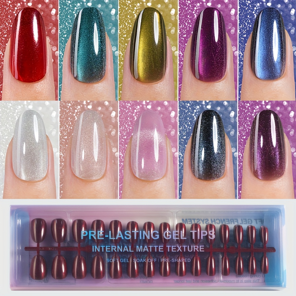 TEMU 300 Piezas de Uñas Postizas Redondas Cortas con Diseño de - 15 Tamaños, 10 Colores, Juego de Uñas Postizas de Moda para Mujeres, Adecuado para