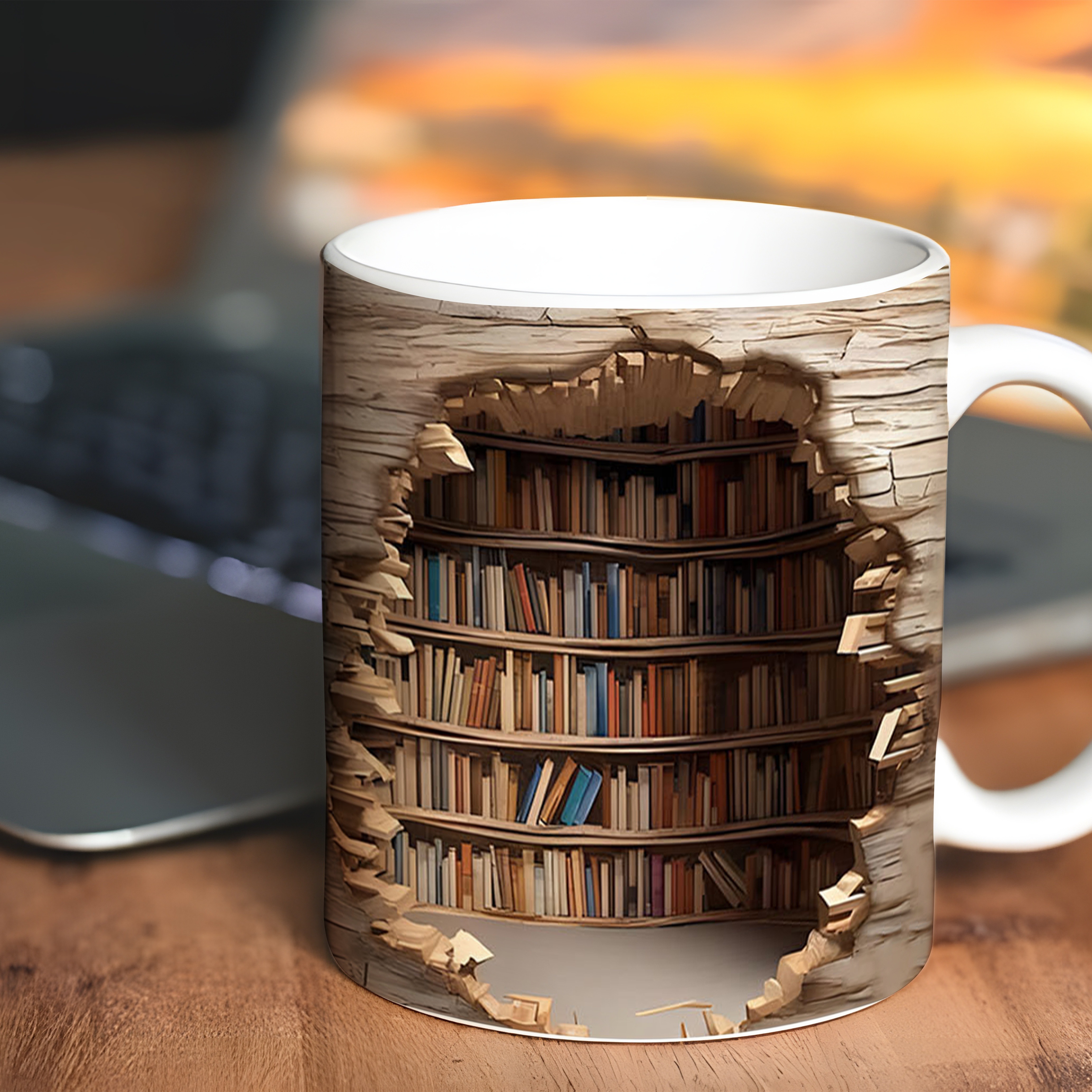 

1pc, 3d Mug | Cup 11 Oz | - Mug, Mug, Christmas Gifts For Readers2