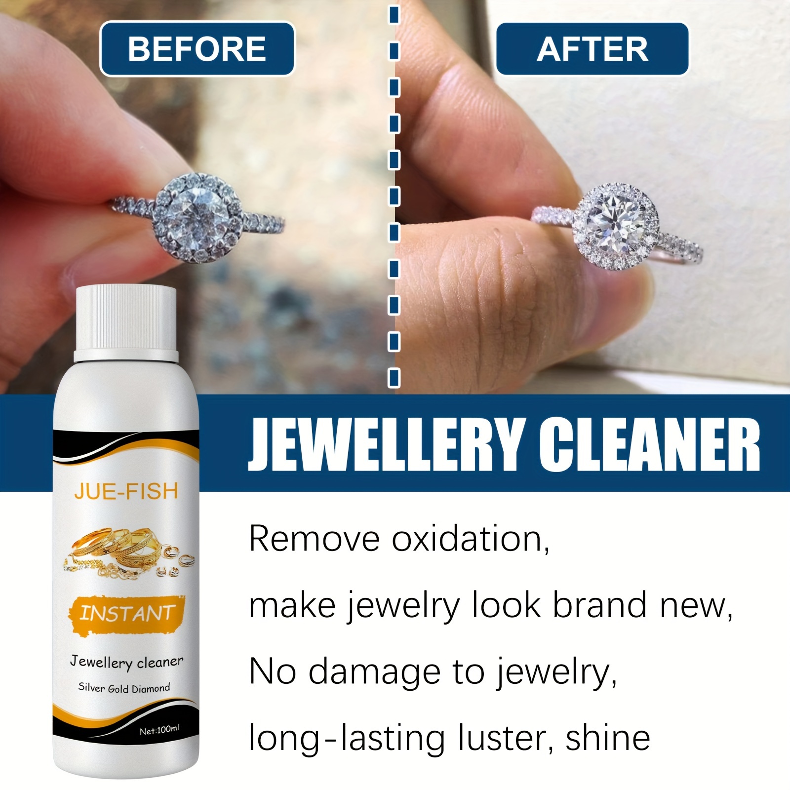 1pc jewelry cleaner jewelry cleaning liquid jewelry care decontamination cleaning glass surface blackening care cleaner for cleaning   stains on jewelry cleaning supplies cleaning tools details 1