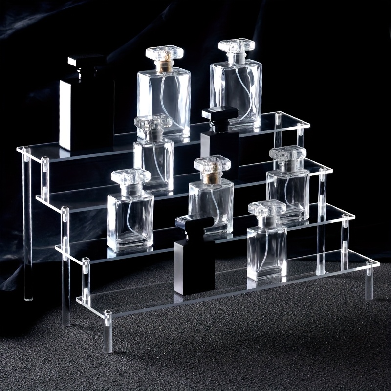 clear acrylic display shelf set 3 4 or 5 tier options suitable for handicrafts toys and more 7 5cm to 50cm sizes   for winter 2