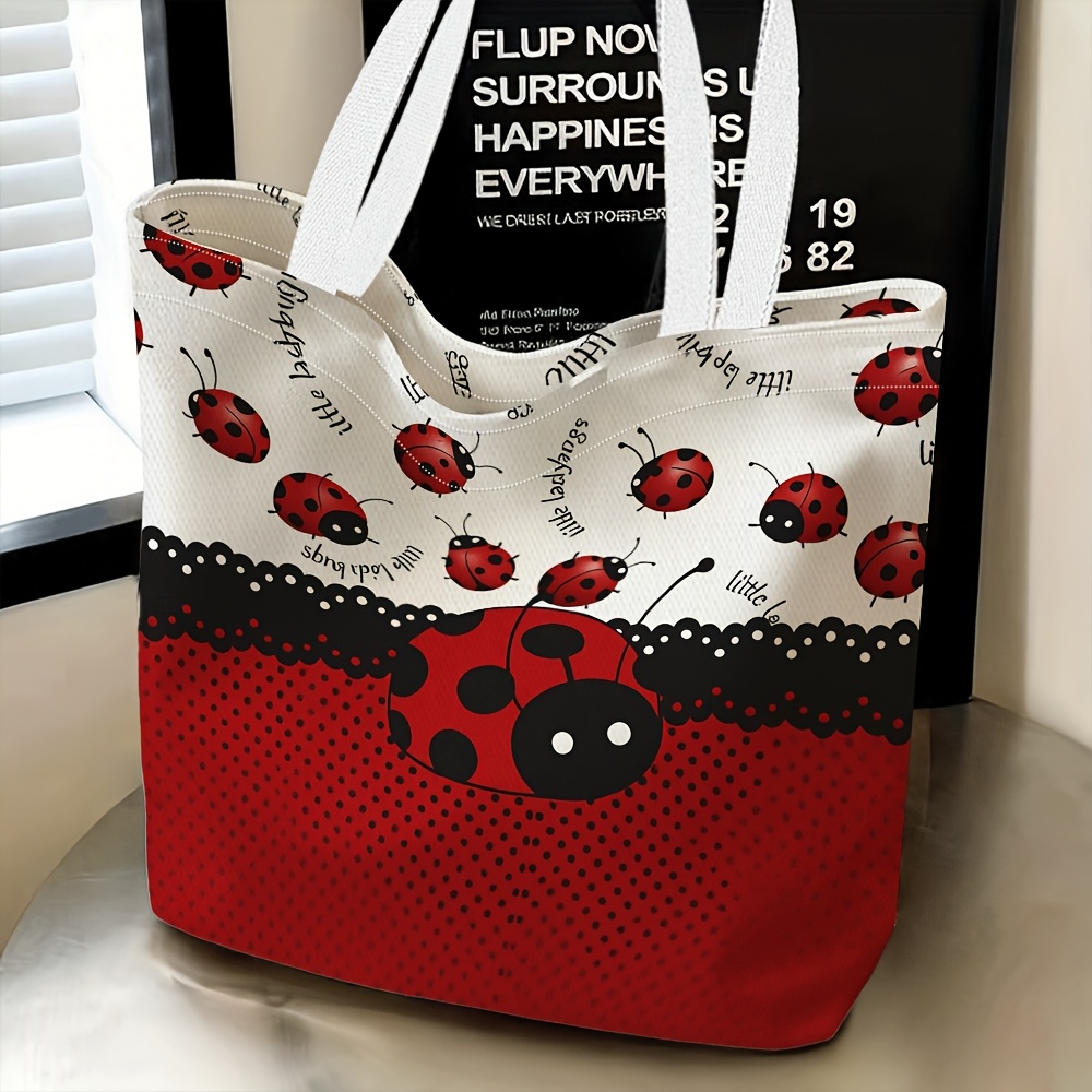 TEMU 1pc, Fond à motif de coccinelle. Sac bandoulière à thème pour femmes, multifonctionnel, sac à main, pochette, sac de soirée, de voyage, mode