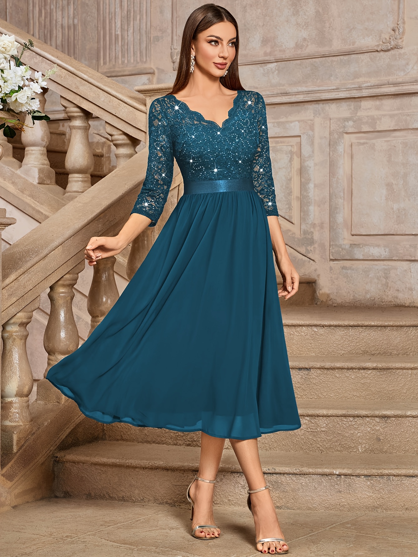 chinese dress ladies Amazon.com: AOMEI Women's Floral Lace Elegant Sheath Party Dress Sheer Mesh  Patchwork Blue Bow Crew Neck Long Sleeve Cocktail Dresses : Clothing, Shoes  & Jewelry main image 0
