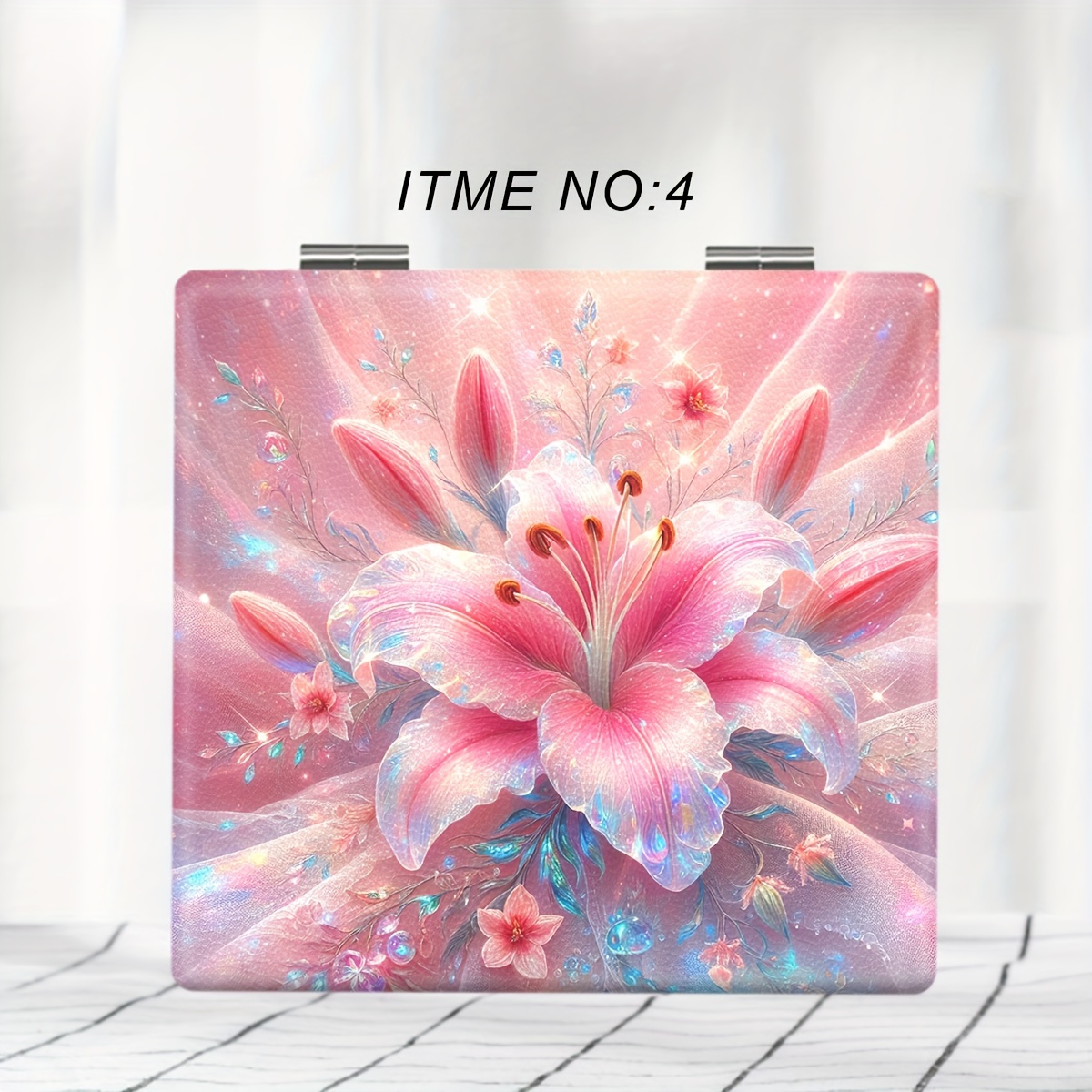 Portable Floral Series Makeup Mirror Compact Travel Mirror