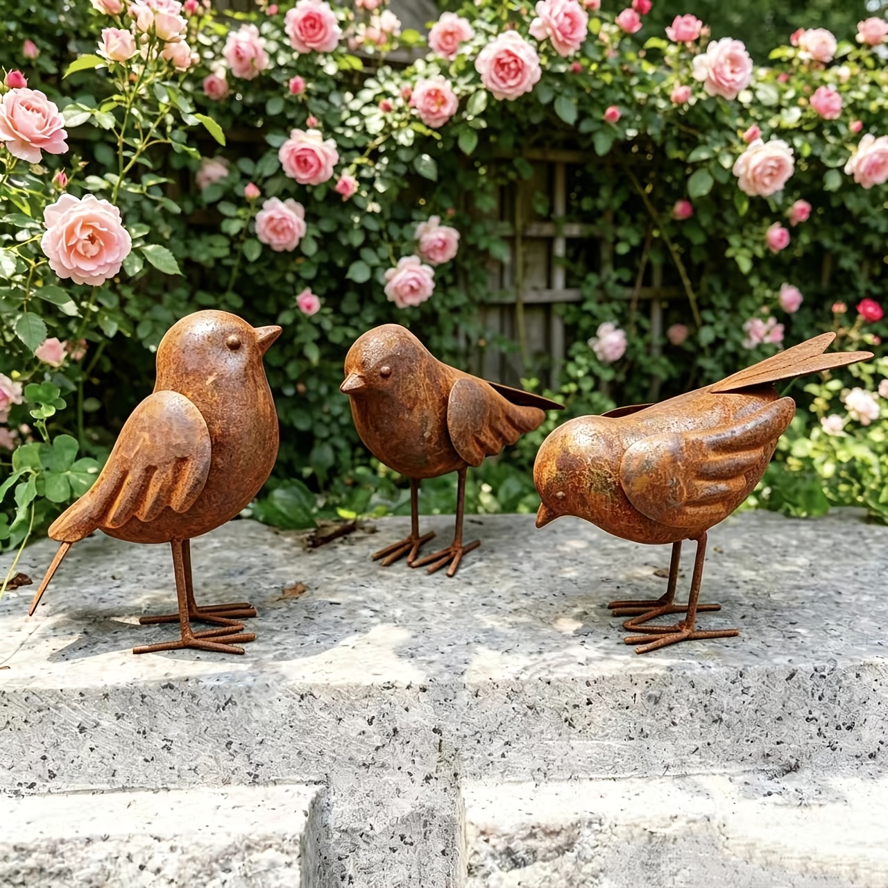 TEMU The Set Includes 3 Small Birds With Different Poses, Featuring Round And Adorable Shapes That Are Lifelike. Are Sturdy, Durable, And