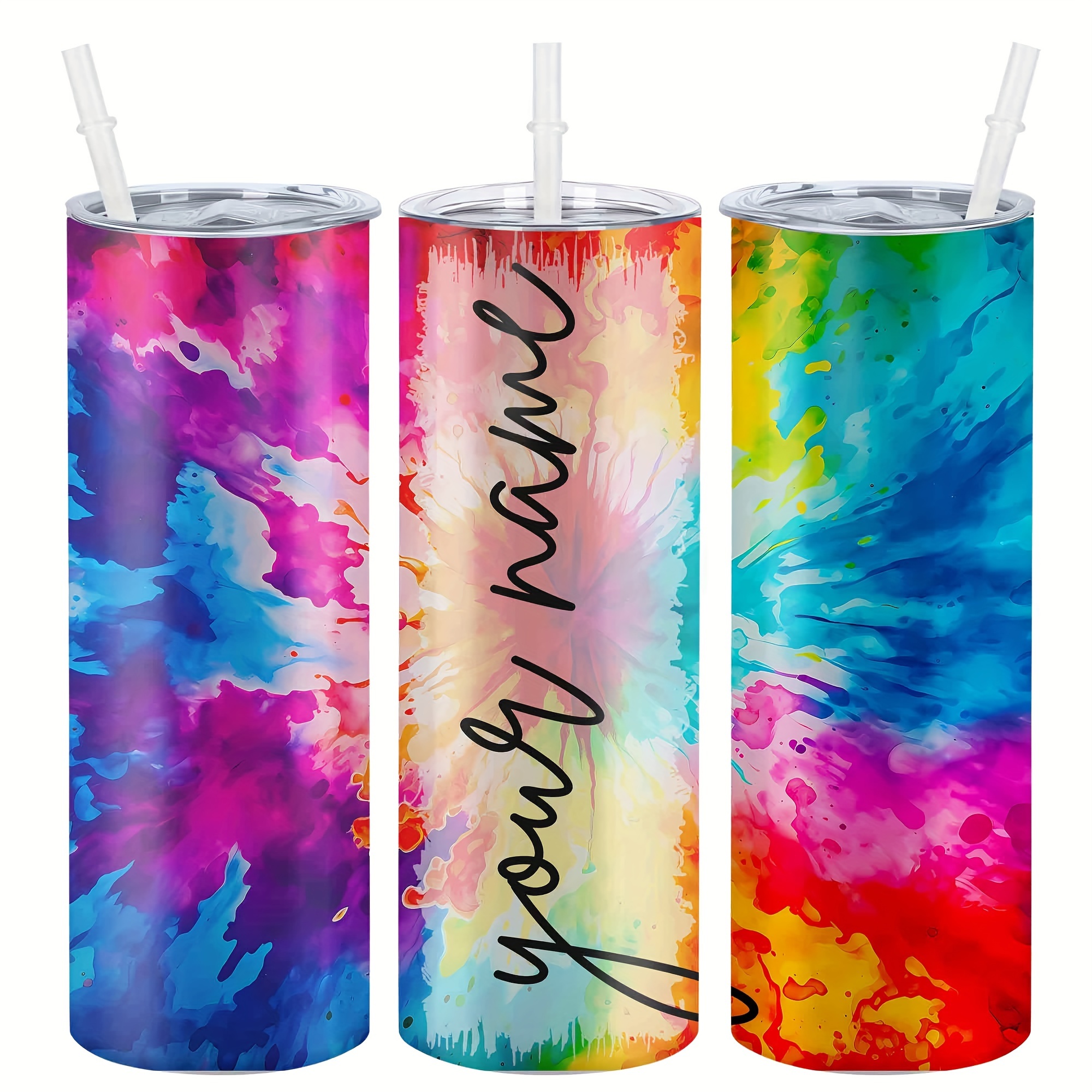 

Custom 20oz Stainless Steel With Lid - Personalized Colorful Name Design, Insulated & Reusable Water Bottle For All , & Valentine's Gift