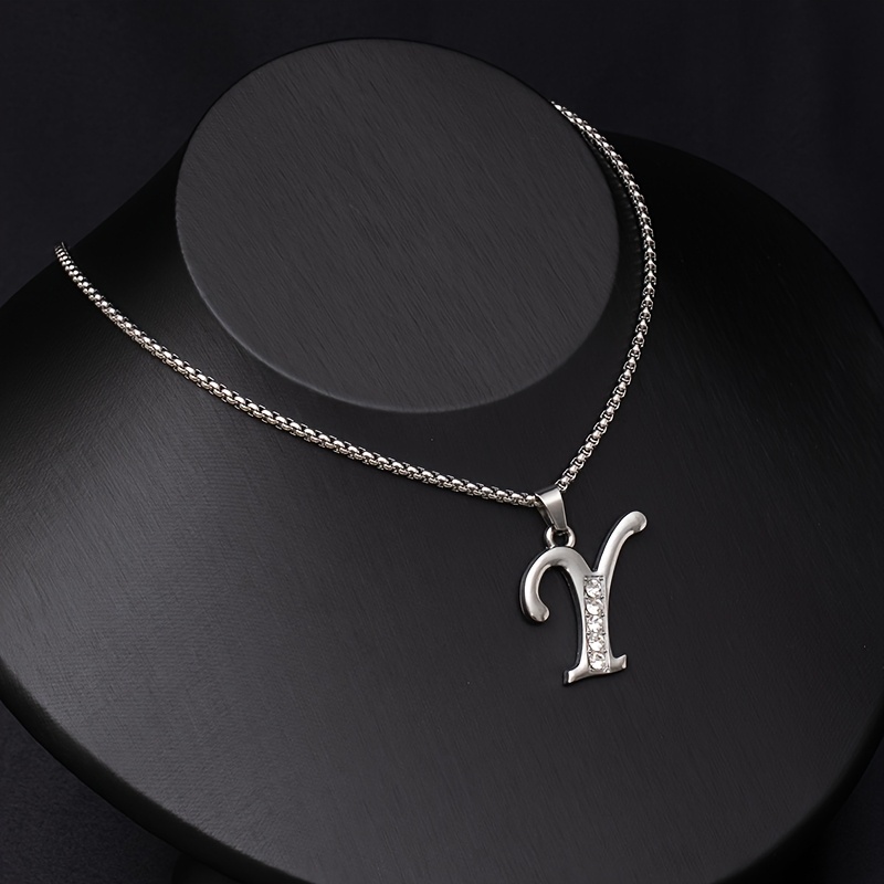 Simple Stylish Women's 26 English Letters Titanium Steel Necklace