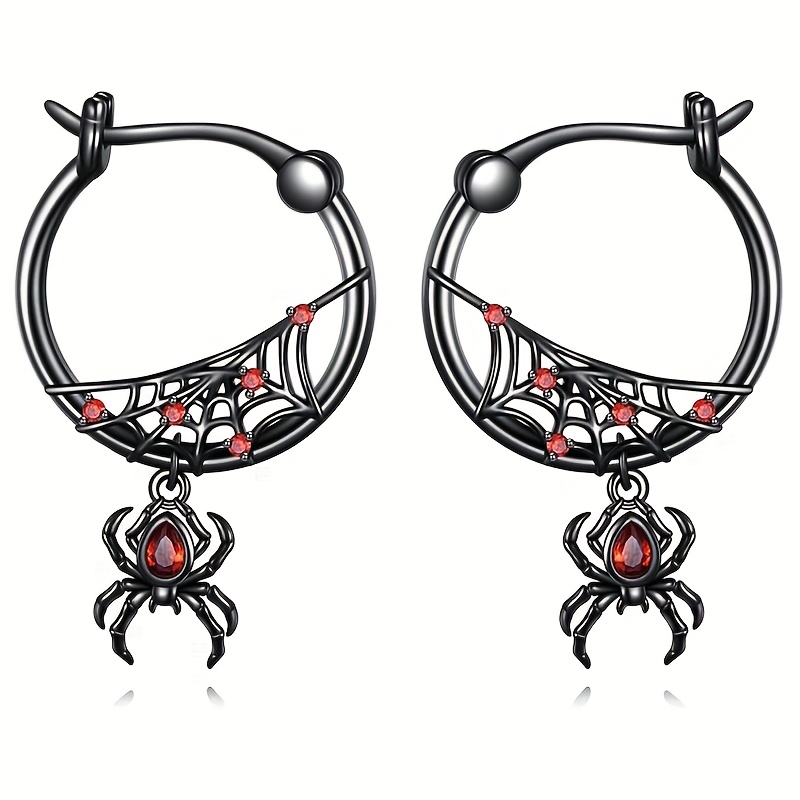 TEMU 1 Pair Gothic Dark Spider Earrings For Women, Daily Style, Gift For Family And , Birthday, Graduation, Christmas, Valentine's Day, New Year's