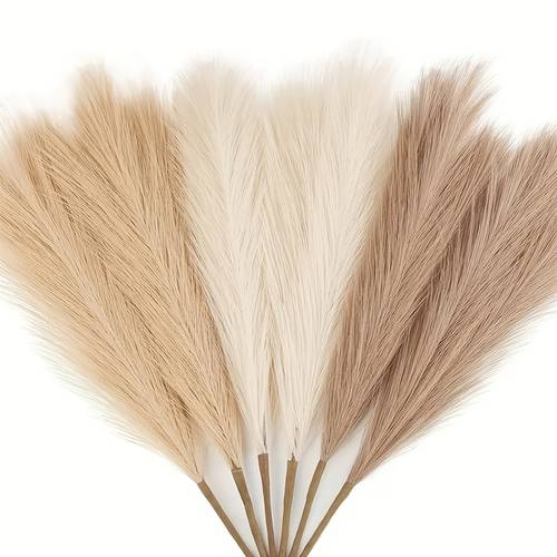 9pcs set of artificial rattan grass realistic fluffy grass texture large sized reed branches that feel suitable for filling floor vases enhancing space bohemian style